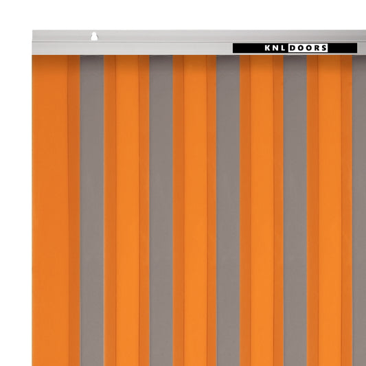 ORANGE + SMOKE Strip Curtain Door (1.8mm x 75mm PVC)