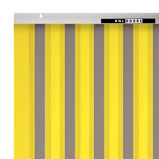 YELLOW + SMOKE Strip Curtain Door (1.8mm x 75mm PVC)